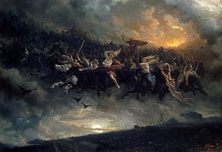 Odense, The Wild Hunt, Paul Verlaine, Norse Myth, Art Classique, Ancient Origins, Wild Hunt, A4 Poster, Arte Fantasy