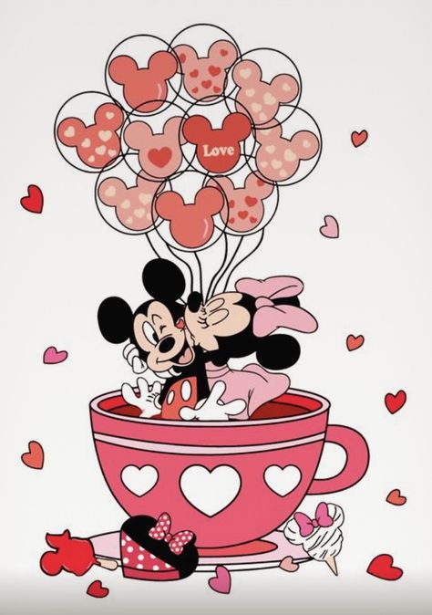 Mickey Mouse Valentines, Disney Stationary, Valentine Wallpapers, Walt Disney Cartoons, Disney Box, Disney Princess Gifts, Mickey And Minnie Love, Minnie Mouse Images, Catholic Pictures