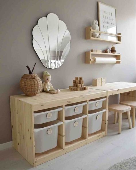 16 Ikea Trofast Hacks – best 4 crafts.com Ikea Playroom Desk, Ikea Trofast Hack Playrooms, Ikea Kids Toy Storage Ideas, Ikea Trofast Desk Hack, Ikea Playroom Hack, Ikea Trofast Desk, Ikea Trofast Ideas, Trofast Desk Hack, Trofast Kids Room