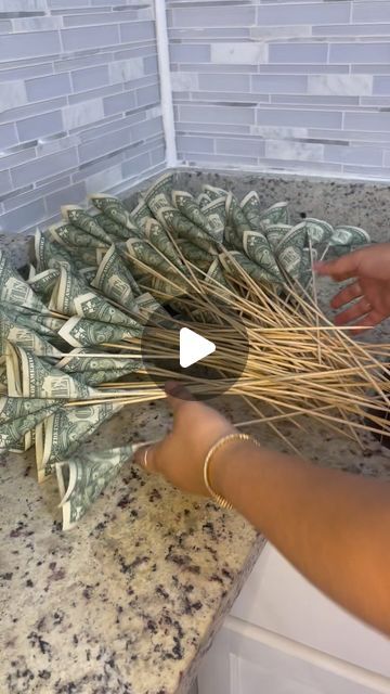 How To Fold Money For Bouquet, Making A Money Bouquet, 2 Dollar Bill Bouquet, Dollar Bill Bouquet Diy, Bouquet Of Money Roses, How To Money Bouquet, How To Do Money Bouquet, 100 Money Bouquet, 50 Money Bouquet