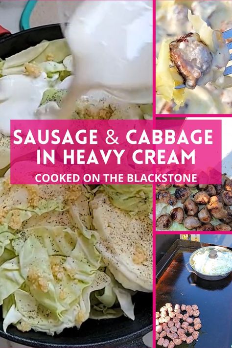 Cabbage And Sausage Recipes Keto, Ring Bologna With Cabbage, Cabbage Sausage Heavy Cream, Crockpot Cabbage And Sausage Alfredo, Cabbage Sausage Cream Cheese, Cream Cheese Cabbage, Cabbage Alfredo Crockpot, Cabbage And Cream Cheese Recipes, Creamed Cabbage And Sausage