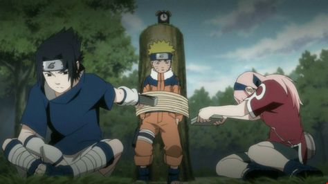 One of my favorite scenes in Naruto Naruto Episodes, Naruto Team 7, Anime Dvd, Naruto Tattoo, Naruto Teams, Kakashi Sensei, Naruto Sasuke Sakura, Sakura And Sasuke, Team 7