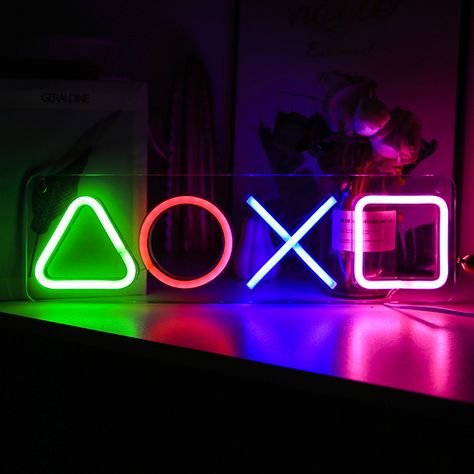 🎮✨ Brighten your space with the vibrant PS Neon Sign! 💡🎮 Add a touch of gaming flair to any room with this eye-catching decor piece. 🏠✨ Perfect for game rooms, bedrooms, or as an awesome gift for gamers. 🛏️🎁 Inspired by the iconic PlayStation logo. 🎮🌟 #LightGrace #nightlight #nightlights #nightlamp #nightlamps #homedecor #PSNeonSign #InteriorInspiration #HomeStyling #DecorIdeas #GamingDecor #PlayStation #GiftIdeas Neon Lamp, Light Games, Plastic Lights, Gaming Decor, Led Neon Lighting, Neon Light Signs, Sign Lighting, Led Light Bars, Led Signs