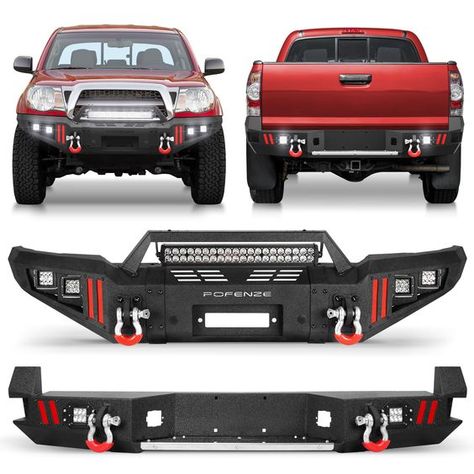 PRICES MAY VARY. Perfect Fitment: This front bumper and rear bumper combo fit Toyota Tacoma 2nd Gen 2005 2006 2007 2008 2009 2010 2011 2022 2013 2014 2015. Please confirm the model and year of your vehicle carefully before purchasing. Innovative Design: The Tacoma bumpers are newly designed, bending and stiffeners are added to strengthen the structure. Built-in winch plate accommodates any brand of winch up to 12,000 lbs capacity, stainless steel plate on rear step prevents skidding and scratchi Toyota Tacoma 2nd Gen, Tacoma 2nd Gen, Tacoma 2007, Tacoma Bumper, 2015 Toyota Tacoma, Long Lights, Stainless Steel Plate, Steel Plate, Pickup Truck