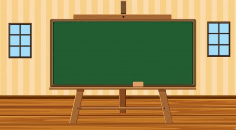 Blackboard in the middle of the room | Premium Vector #Freepik #vector #school #border #education #blackboard Blackboard Ppt Background, Blackboard Background Powerpoint, Classroom Blackboard Background, Background Class, Background Classroom, Papan Tulis Kapur, Blackboard Background, School Border, Classroom Interior