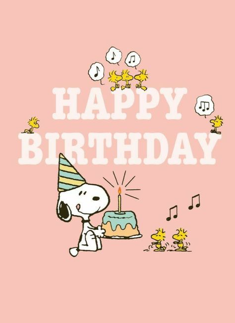 Cute Snoopy Pictures, Happy Birthday Snoopy, Peanuts Happy Birthday, Happy Birthday Aesthetic, Pink Snoopy, Friends Singing, Snoopy Cake, Happy Birthday Pink, Cake Birthday Card