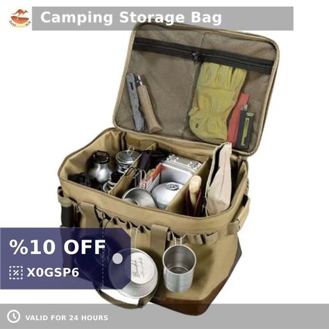 😍 Camping Storage Bag 😍 The Camping Storage Bag is a great way to get out and enjoy nature, but it can also be a bit of a hassle when it comes to packing everything you need. The Camping Storage Bag can help make your next camping trip more convenient by providing a large space for storing all your camping gear. The bag is made of high-strength fabric that can hold a lot of weight, and it also has multiple hooks on the outside for attaching additional Camping gear. Starting at $76.50 👉 Find... Camping Cooking Set, Camping Box, Camping Storage, Large Storage Bags, Camping Supplies, Camp Kitchen, Camping Bag, Camping Essentials, Cooler Bag