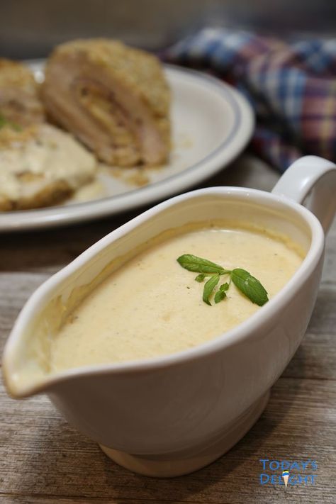 Creamy Mustard Sauce Recipe via @todaysdelight8888 Mustard Veloute, Dijon Aioli Recipe, Mustard Sauce For Chicken, Dijon Aioli, Cream Pan, Ham Sauce, Sauce For Vegetables, Mustard Sauce Recipe, Dijon Mustard Sauce