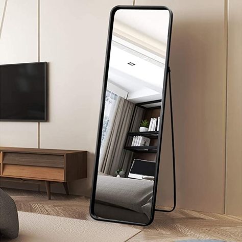 Dressing Mirror In Bedroom, Full Body Mirror Bedroom Ideas, Long Mirror In Bedroom, Full Body Mirror Bedroom, Mirror Floor Length, Floor Length Mirrors, Mirrors For Bedroom, Gold Floor Mirror, Stand Up Mirror