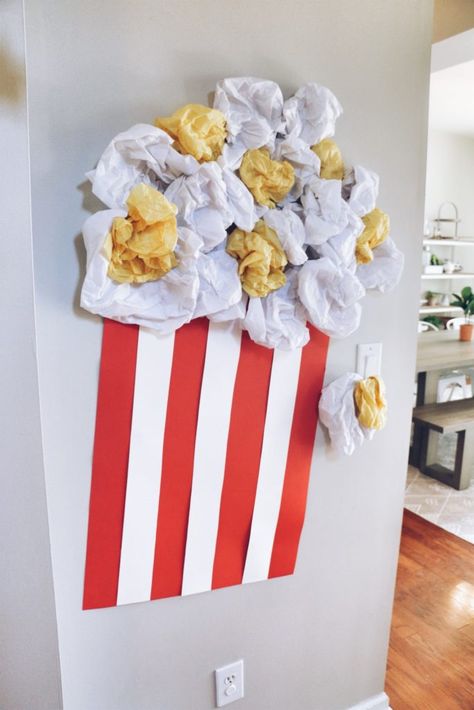 Movie Day Decorations, Popcorn Movie Birthday Party, Movie Day Birthday Party, Movie Party Ideas Decorations, Movie Theme Birthday Party Games, Movie Theater Theme Birthday Party, Movie Themed Decor, Movie Theater Party Decorations, Movies Birthday Party Ideas