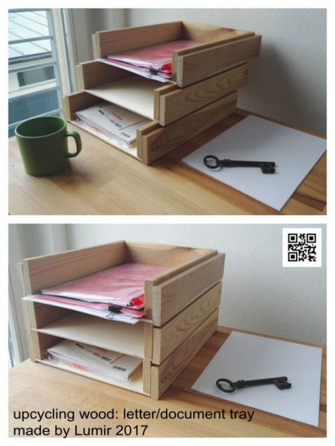 Documents Storage Ideas, Diy Document Organizer, Workspace Diy, Paper Tray Organizer, Shared Home Office, Diy Wood Desk, Diy Desk Accessories, Desk Organizer Tray, Face Moisturizer For Dry Skin