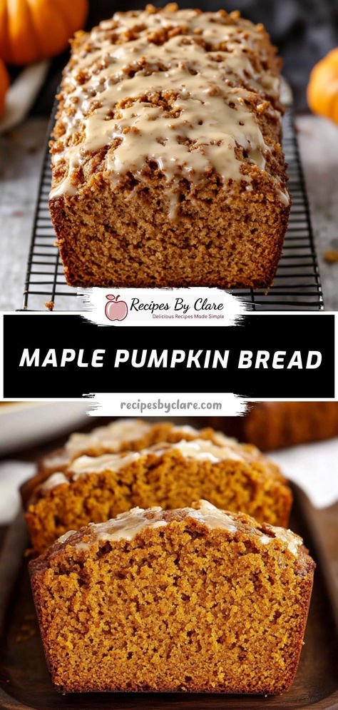 This soft, spiced pumpkin bread is sweetened with maple syrup, making it a perfect cozy autumn breakfast or snack.  Ingredients:  1/2 cup maple syrup 1 cup pumpkin puree 1/2 cup vegetable oil 1 teaspoon ground cinnamon Delightfully moist pumpkin bread with a subtle maple sweetness and warm spices, perfect for enjoying with a cup of tea or coffee on a crisp fall morning! Pumpkin Maple Syrup Recipes, Pumpkin Bread Made With Maple Syrup, Pumpkin Bread Maple Syrup, Spiced Maple Pecan Pumpkin Bread, Pumpkin Bread Sweetened With Maple Syrup, Recipes With Homemade Pumpkin Puree, Baking Pumpkin Recipes, Recipes For 1 Cup Of Pumpkin, Pumpkin Bread With Oil