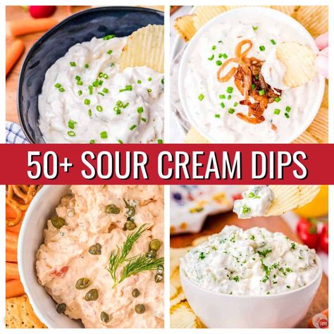 Homemade Sour Cream Dip, Chip Dip Recipes With Sour Cream, Dip With Sour Cream And Cream Cheese, Dips With Sour Cream Easy, Easy Chip Dip Recipes Sour Cream, Bacon Sour Cream Dip, Easy Homemade Dips For Chips, Sour Cream Dip For Potatoes, Salsa And Sour Cream Dip Recipe