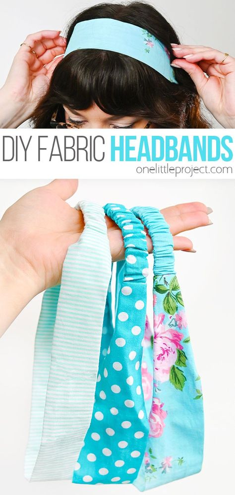 These fabric headbands are SO PRETTY and they're really simple to make! This is such an easy sewing project for kids and adults. It's a great craft for sewing beginners, and makes a lovely homemade gift. Learn how to sew a stylish and comfortable DIY headband that matches your unique style! Diy Fabric Headbands For Women, Fabric Headband Pattern, How To Sew A Headband With Elastic, Cotton Fabric Headbands Diy, Sew By Hand Projects, Hair Sewing Projects, Headband Sewing Pattern Free, Easy Accessories To Sew, Sew Projects For Beginners