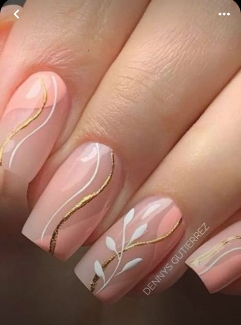 Peach Nail Art, Peach Colored Nails, Neutral Nail Designs, Elegant Touch Nails, Bridal Nail, Neutral Nail, Minimal Nails Art, Teal Nails, Bridal Nail Art