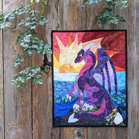 Dragon Quilt Pattern Free, Dragon Quilt Pattern, Dragon Baby Quilt, Dragon Quilts, Dragon Quilt, Dinosaur Quilt, Puzzle Quilt, Dear Jane Quilt, International Quilt Festival