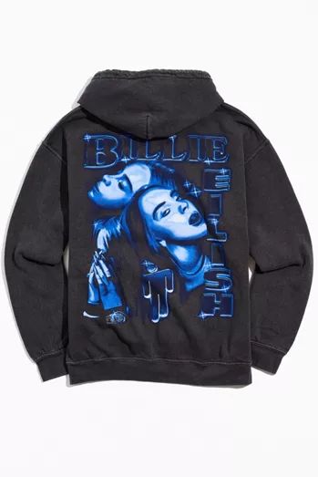 Black, Billie Eilish Hoodie, Urban Outfitters Tops, Graphic Hoodie, Billie Eilish, Pullover Hoodie, Urban Outfitters, Blue