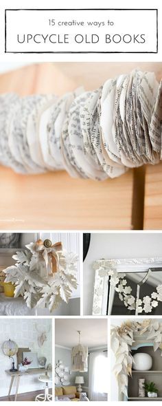 15 inexpensive and creative crafts to make with old books! | www.makingitinthemountains.com Old Book Crafts, Paper Blog, Recycled Books, Book Page Crafts, Upcycle Books, Book Page Art, Diy Upcycling, Book Folding, Upcycled Crafts