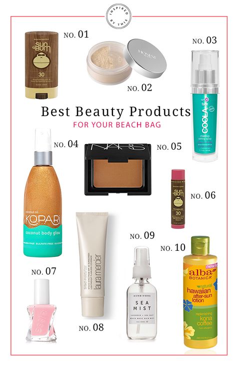 The Best Beauty Products for Your Beach Bag - Inspired By This Beach Makeup Products, Beach Beauty Products, Angelic Makeup, Be A Blessing To Others, Elizabeth Jennings, Best Facial Products, Hairstyles For Hot Weather, Cosmetics Business, Natural Summer Makeup