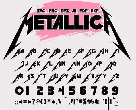 Metallica Font, Rock Font, Alphabet Graffiti, Metallica Logo, Alfabet Font, Basic Japanese, Metal Font, Spiritual Psychology, Digital Font