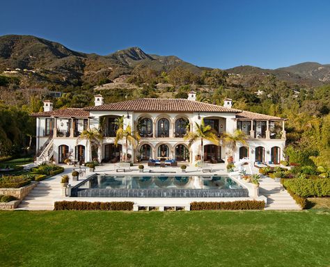 Welcome to the Mountain Home of Nikki and Rock aka THE Royal Manor! Hors d'oeuvres shall be served in the casual entertainment room. California Hacienda, Spanish Homes, Houses Architecture, Mansion Ideas, Mediterranean Style Home, Mediterranean Style Homes, Mega Mansions, Modern Mansion, Mansions Homes