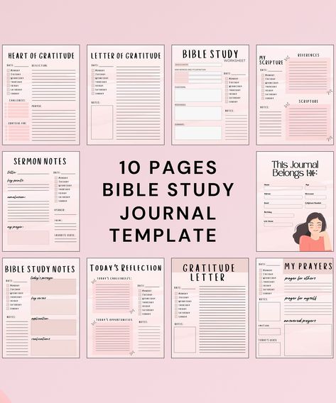 Bible Study Journal, Canva Devotional Notebook, Christian Planner, Digital Prayer Journal, Inspirational Bible Journal, Modern Bible Journal Devotional Journal Ideas, Devotion Journal, Bullet Journal Topics, Diy Prayer Journal, Digital Prayer Journal, Bible Study Prayer, Prayer Journal Template, Study Prayer, Bible Study Worksheet