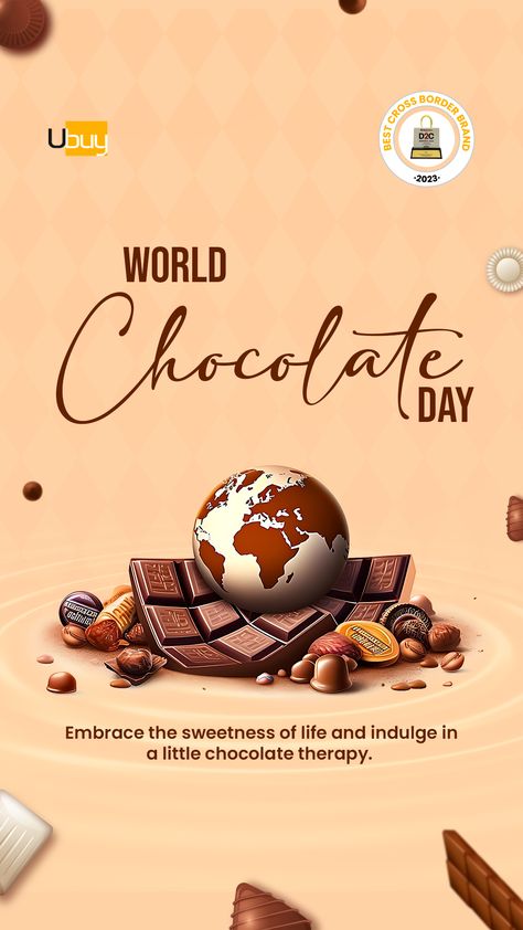 World Chocolate Day Chocolate Social Media Post, World Chocolate Day Creative Ads, International Chocolate Day, Hotel Chocolate, World Chocolate Day, Bedroom Shades, Uae National Day, Street Art Artists, Content Plan