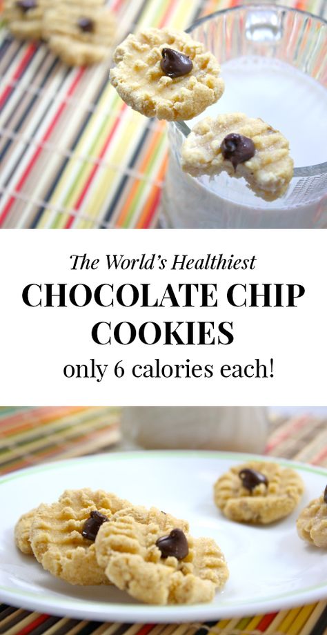 Healthiest Cookies Pinterest Low Calorie Cookies, Low Cal Dessert, Healthy Chocolate Chip Cookies, Healthier Desserts, Making Cake, Healthy Chocolate Chip, Low Calorie Dessert, Bake Recipes, Low Cal Recipes