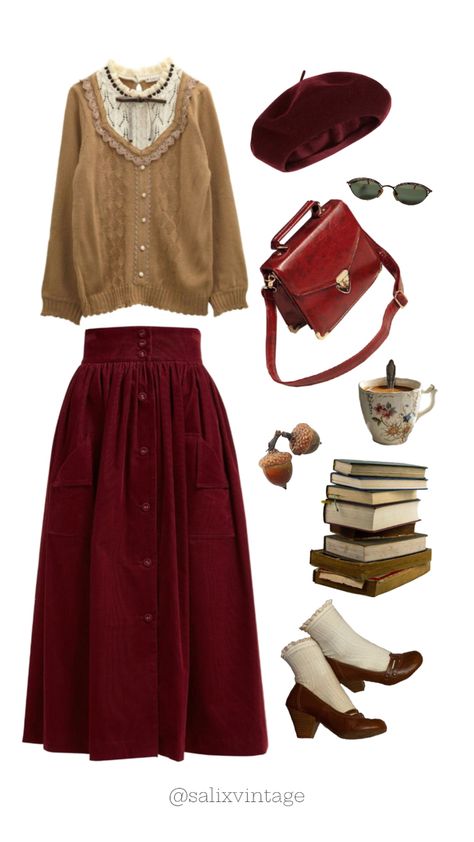 Grandma core outfit aesthetic Core Outfit Aesthetic, Grandma Clothes Aesthetic, Grandma Style Outfits, Grandma Outfit Aesthetic, Vintage Outfits For Women Retro, Grandmacore Outfit, Grandma Aesthetic Outfit, Another Aesthetic, Cottagecore Fashion Aesthetic