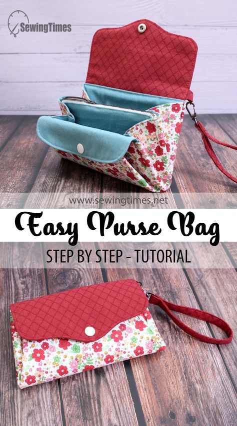 Cloth Purse Patterns, Sewn Purse Patterns, Sew Purse Pattern, Easy Purse Sewing Pattern, Simple Purse Sewing Pattern, Purse Making Tutorial, Purse Making Ideas, Easy Purses To Sew, Sew Clutch Purse