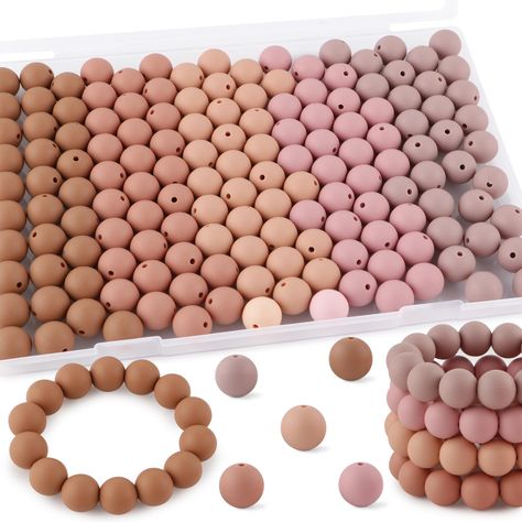 PRICES MAY VARY. 【Abundant Quantity with 150Pcs Round Silicone Beads】 You will get 150pcs 15mm silicone beads available in more than 4 colors.The hole of 15mm silicone beads is 2mm. These silicone round beads make your crafting possibilities are boundless.These beads are packed with a plastic container, which makes storage very convenient when you buy them back or finish your craft works. 【Attractive Design and Practical Combinations】 The combinations of colors are practical. Each series covers Silicone Focal Beads, Diy Boho Decor, Rosé Brown, Beadable Products, Letter Beads, Boho Diy, Pink Beads, Red Bead, Silicone Beads