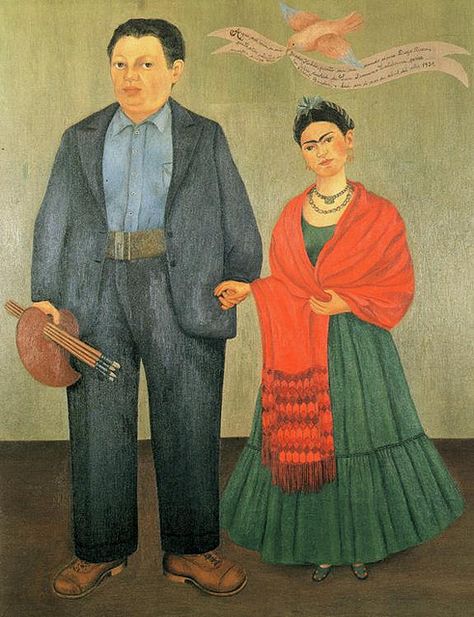 Frieda Kahlo et Diego Rivera, 1931  Huile sur toile, 100.01 x 78.74 cm  Mexique Diego Rivera Art, Frida Kahlo Diego Rivera, Diego Rivera Frida Kahlo, Frida Kahlo Paintings, Kahlo Paintings, Selma Hayek, Frida And Diego, Frida Art, Frida Kahlo Art