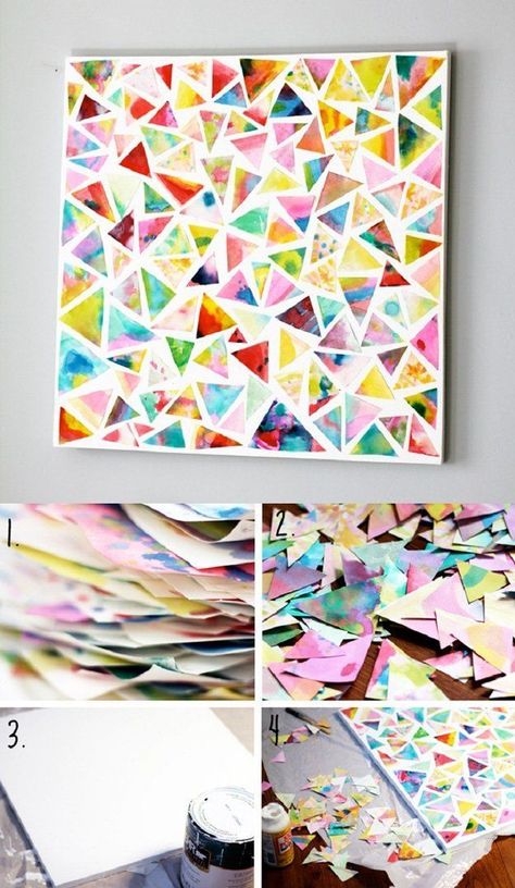 Kunst Collages, Wall Art Tutorial, Kraf Kertas, Diy Projektit, Creative Wall Art, בר מצווה, Cool Wall Art, Easy Diy Crafts, Diy Home Crafts