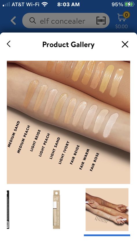 Elf Camp Concealer, Elf Concealer Swatches, Elf Concealer Shades, Elf Hydrating Concealer, Elf Concealer, Hydrating Concealer, Concealer Shades, Eye Concealer, Light Peach