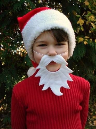 homemade santa beard - Google Search Kids Santa Costume, Felt Beard, Christmas Nativity Scene Display, Nativity Costumes, Fox Costume, Christmas Dress Up, Animal Mask, Santa Beard, Diy Santa