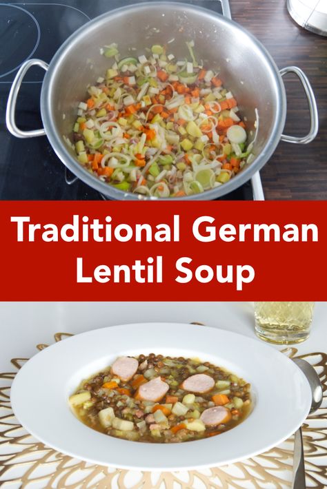 German Lentil Soup Recipe, German Lentil Soup, Traditional German Food, Lentil Soup Recipes, Soup Season, Lentil Soup, Easy Healthy Dinners, Healthy Soup, Vitamin B