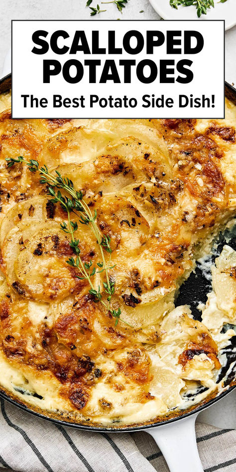 Scalloped potatoes recipe. White Potato Recipes, Fish Side Dishes, The Best Scalloped Potatoes, Summer Cookout Side Dishes, Celebration Recipes, Easy Scalloped Potatoes Recipe, Best Scalloped Potatoes, Scalloped Potatoes Easy, Scalloped Potatoes Recipe