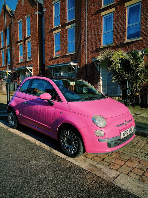 Fiat 500 Pink, Pink Fiat, Hot Pink Cars, Pink Cars, Southern Maine, Fiat 500l, Volkswagen New Beetle, Toyota Aygo, Fiat Cars