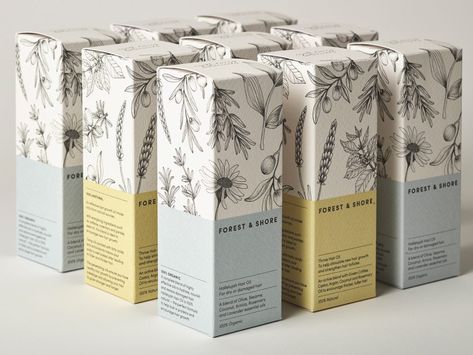 Forest & Shore - Claire Hartley Herbs Packaging Design, Herb Branding, Herbs Packaging, Botanical Packaging, Tea Package Design, Soap Packaging Design, Funko Pop Display, Beauty Salon Business Cards, Medicine Packaging