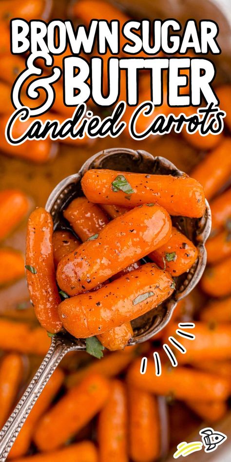 Candied carrots is a delicious and easy-to-make dish with sweet, savory, and a hint of spice flavors all in one bite. Spiced Carrots Recipe, Sweet Carrot Casserole, Baked Candied Carrots, Mini Carrots Recipes, Sweet Baked Carrots, How To Make Carrots Taste Good, Sweet And Spicy Carrots, Candied Baby Carrots, Carmalized Carrots Easy