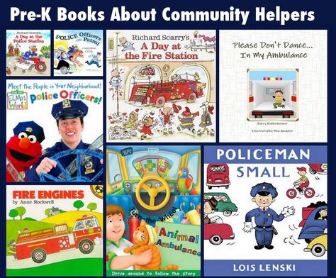 Books about community helpers Books About Community Helpers, Community Helpers Police, Community Helpers For Kids, Prek Community Helpers, Pretend Play Ideas, Community Helpers Week, Community Helper Lesson, October Lessons, Community Helpers Unit