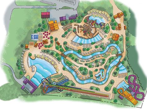 Small Water Park Design, Water Park Design Architecture, Water Park Ideas Bloxburg, Aqua Park Design, Water Park Bloxburg, Water Park Layout, Adventure Park Design, Bloxburg Waterpark Layout, Theme Park Layout