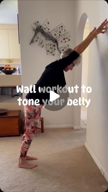 Dr. Kaye Cleave| Proaging Blogger & Fun Seeker on Instagram: "😍 Thanks for the inspiration @yogawithanjaly 🌺 Using a wall as a prop for exercising is effective and especially helpful when toning your belly area bc it’s stable, allowing you to engage your abdominal muscles more effectively.  #WallYoga #CoreToning #YogaTechniques #MindfulMovement #YogaTips #StrengthenFromWithin #YogaAtHome #WallWorkouts #TonedAbs #YogaTransformation #MindBodyConnection #EmpowerYourPractice #BodyMindSpirit #ExploreYourEdges #YogaChallenge #InstaFitFam #HomeWorkout #YogaVideos #UnlockYourPotential #FitnessGoals2024#healthyageing #aging #age #agepositive #aginggracefully #activeaging" Wall Belly Exercises, Yoga Wall Exercises, Wall Exercises For Seniors, Standing Wall Exercises, Wall Yoga For Seniors, Belly Reducing Exercise, Wall Crunches, Wall Yoga Exercises, Wall Exercises For Women