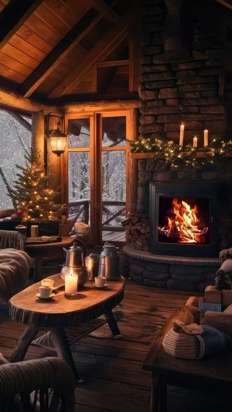 Winter Cabin, Cabin Living, Cozy Aesthetic, Cabin Life, Log Cabins, Cozy Cabin, Cozy Room, Cabins In The Woods, Cozy Space