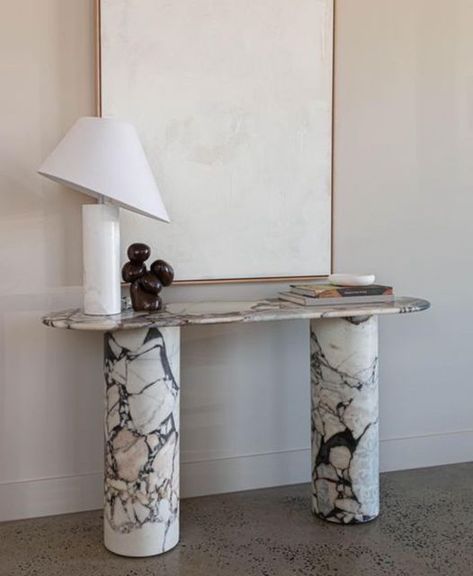 Marble Console Table Entryway, Kitchen Console Table, Marble Furniture Design, Volakas Marble, Architecture Texture, Unique Console Table, Flat Furniture, Console Table Entryway, Marble Console Table