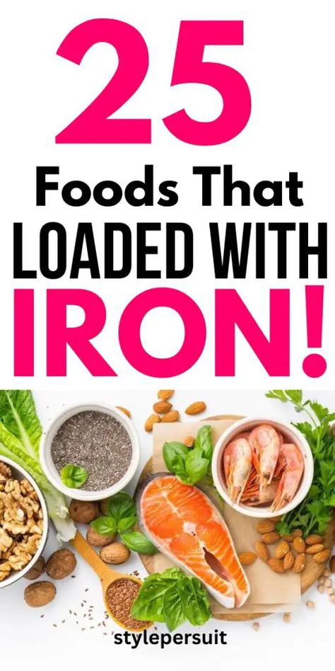 Iron Rich Foods: 20+ Healthy Foods That Are High in Iron Foods Iron Rich, Foods For Iron, Iron Rich Recipes Meals Dinners, Hi Iron Foods, Food With Iron Meals, Highest Iron Rich Foods, What Foods Have Iron In Them, Foods That Have Iron In Them, Good High In Iron