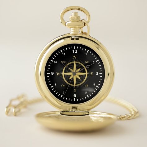 Golden Compass, Pocket Compass, Vintage Compass, Gold Pocket Watch, Wedding Gifts For Groomsmen, The Golden Compass, Gold Gifts, Vintage Clock, Classic Gold