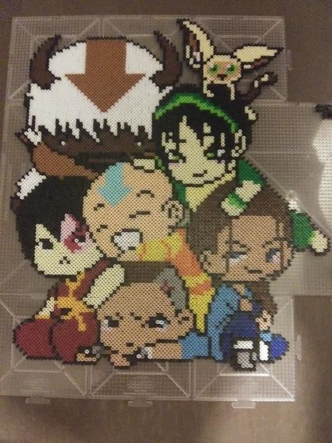 Avatar Perler Bead Patterns, Perler Beads Avatar, Avatar Perler Beads, Perler Bead Anime Patterns, Hama Avatar The Last Airbender, Perler Beads Ghibli, Atla Perler Beads, Avatar The Last Airbender Perler, Avatar Pixel Art