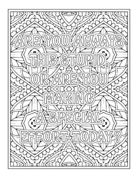 Swear word quotes coloring pages for col... | Premium Vector #Freepik #vector #journal #quotes #coloring-book #inspirational-quote Sarcastic Coloring Pages For Adults, Sarcastic Coloring Pages, Swear Coloring Pages, Adult Coloring Pages Swear Words Funny, Inappropriate Coloring Pages Free Printable, Edgy Drawings, Funny Coloring Pages, Curse Word Coloring Book, Aesthetic Coloring Pages