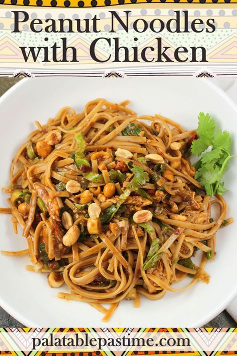 Thai Peanut Noodles With Chicken, Peanut Noodle Bowl, Chicken Peanut Noodles, Peanut Noodles With Chicken, Chicken With Peanut Sauce, Low Fodmap Recipes Dinner, Noodles With Chicken, Curry Seasoning, Flexitarian Recipes